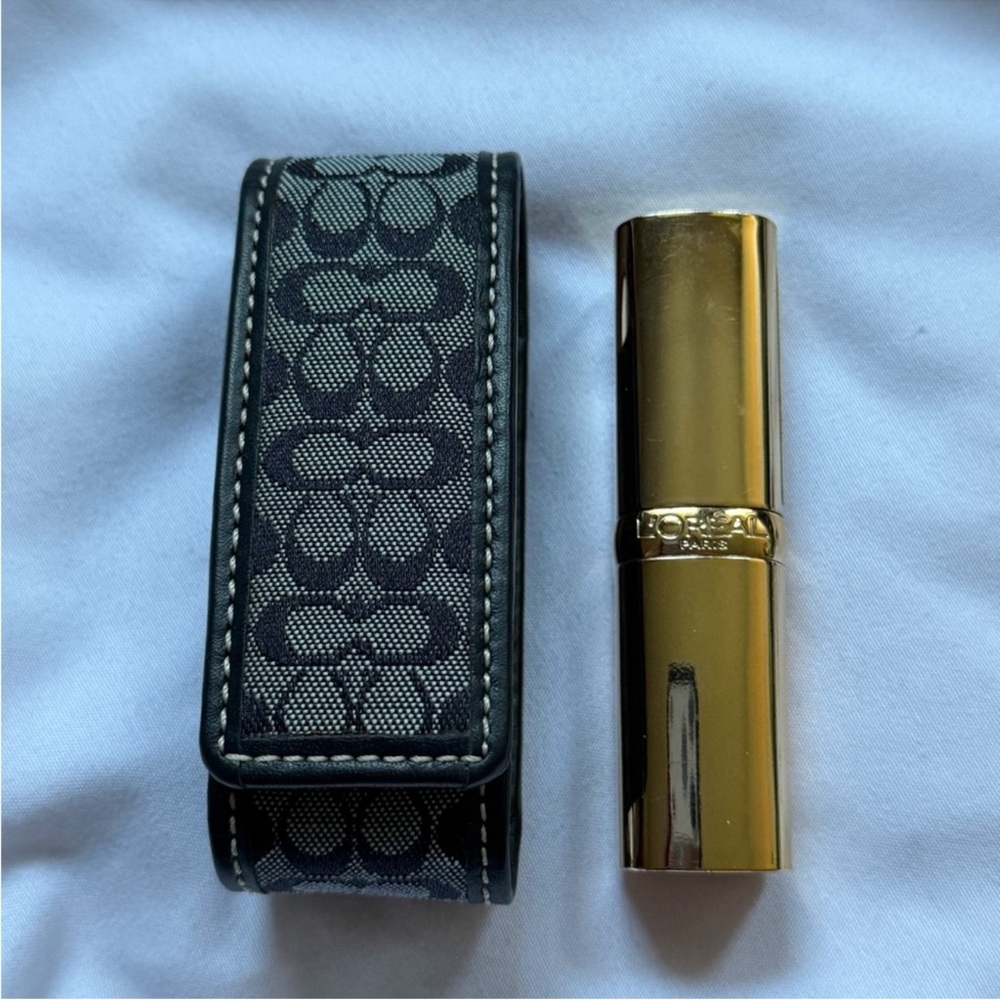 🖤Rare Vintage Coach Lipstick Case with Mirror Black Signature Canvas - Picture 10 of 10